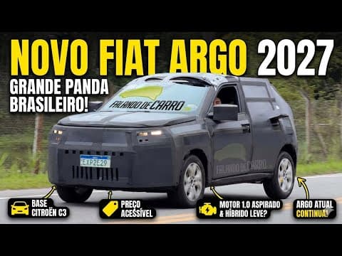 Novo Fiat Argo 2027 é flagrado no Brasil e terá base do Citroën C3