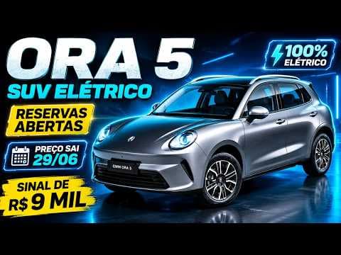 Novo Ora 5 chega ao Brasil: GWM abre reservas do primeiro SUV elétrico da marca