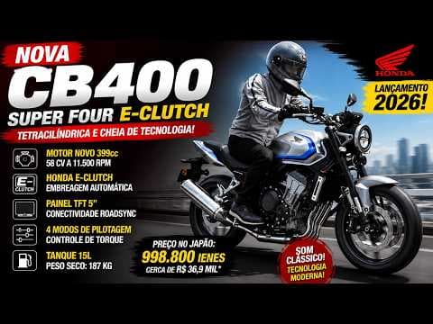 Nova Honda CB400 Super Four é lançada com motor de 4 cilindros