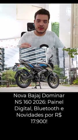 Nova Bajaj Dominar NS 160 2026: Painel Digital, Bluetooth e Novidades por R$ 17.900! #bajaj #ns160