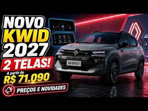 Kwid 2027 Chega por R$ 71.090: Novo Painel, Multimídia de 10” e Motor 1.0