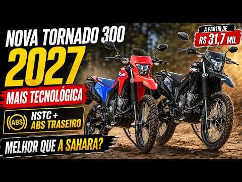 Nova Honda Tornado 300 2027 ganha controle de tração e ABS desligável