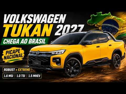 Volkswagen Tukan 2027 é revelada! Nova picape terá 2 versões e mira a Fiat Strada