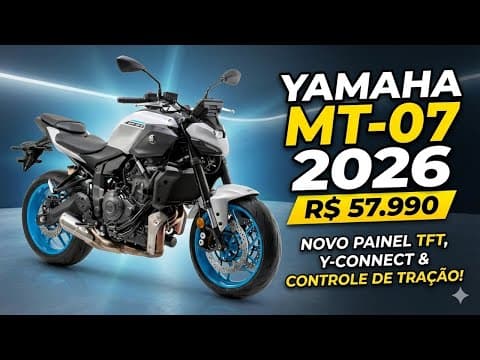 Yamaha MT-07 2026 no Brasil: preço, ficha técnica e novidades