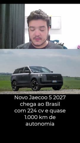 Novo Jaecoo 5 2027 chega ao Brasil com 224 cv e quase 1.000 km de autonomia #jaecoo5 #jaecoo52027