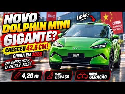NOVO BYD Dolphin Mini flagrado! Cresceu MUITO e vai enfrentar o Geely EX2