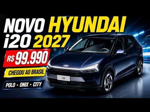 Novo Hyundai i20 2027 estreia no Brasil: maior que o HB20 e cheio de tecnologia