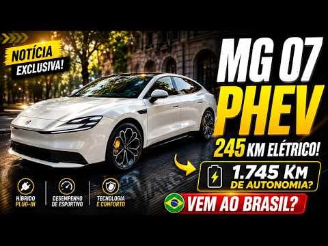 MG lança sedã PHEV com autonomia de ELÉTRICO! Conheça o MG 07