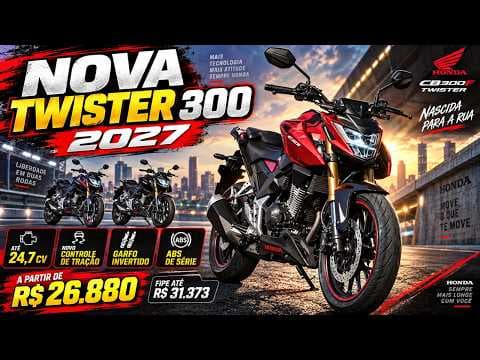 Nova CB300F Twister 2027 ficou MAIS COMPLETA! Veja preço e tudo que mudou
