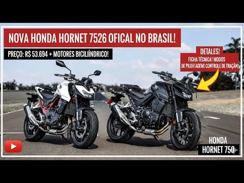 Honda Hornet 750 2026 chega ao Brasil com motor bicilíndrico de 69 cv!