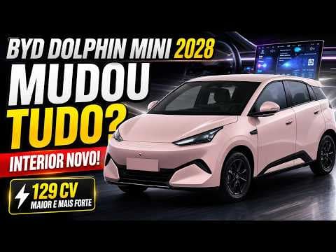 Novo BYD Dolphin Mini 2028 cresce muito, ganha 129 cv e pode perder painel de instrumentos
