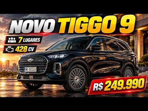 NOVO TIGGO 9 CHEGA AO BRASIL! 428 CV, 7 LUGARES e preço de R$ 249.990