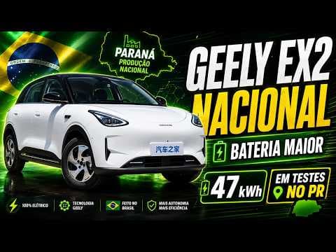 Novo Geely EX2 nacional terá bateria maior e até 480 km de autonomia