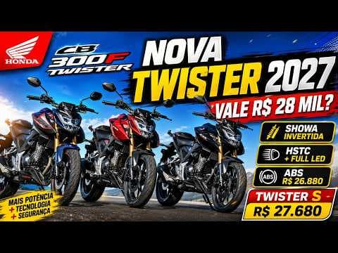 NOVA Honda CB 300F Twister 2027: suspensão invertida e controle de tração!