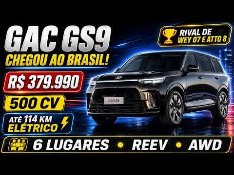 Novo GAC GS9 desafia Wey 07 e BYD Atto 8 com 500 cv