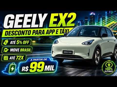 Geely EX2 elétrico por R$ 99 mil? Desconto para Uber e táxi surpreende
