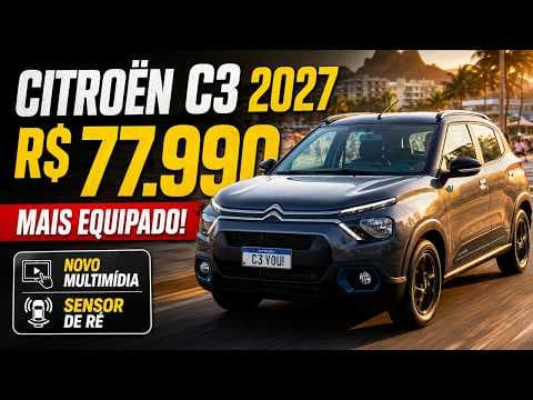 Citroën C3 2027 muda multimídia e ganha sensor de ré para enfrentar Kwid e Mobi
