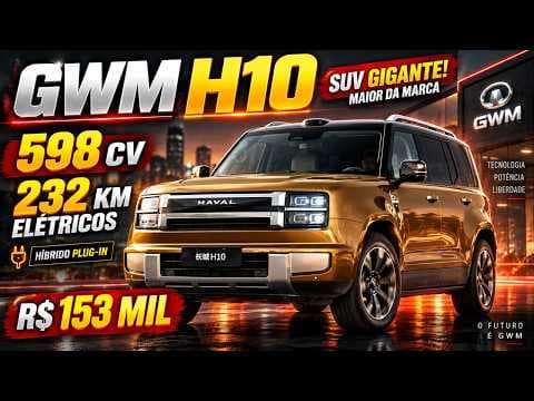 NOVO GWM H10 tem 598 CV, 232 km ELÉTRICOS e custa o equivalente a R$ 153 mil