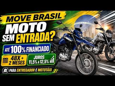 Move Brasil para motos: juros baixos, 48 meses e lista de modelos