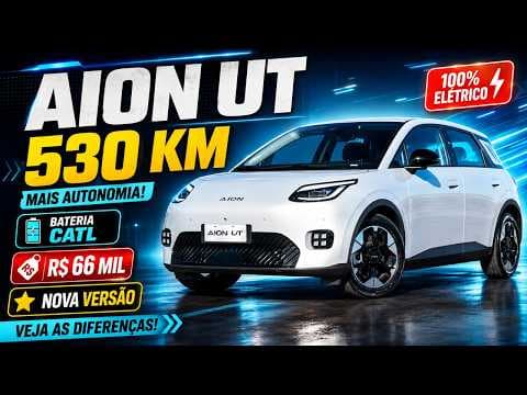 Novo GAC Aion UT 530 estreia bateria CATL e aumenta autonomia em 26%