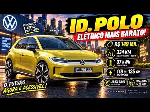 NOVO VW POLO ELÉTRICO por R$ 149 MIL! Até 334 km de autonomia