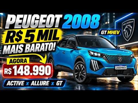 Peugeot 2008 fica R$ 5 MIL mais barato e volta a custar menos de R$ 150 mil