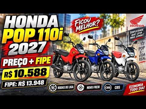 Honda Pop 110i 2027: PREÇO, Tabela FIPE e tudo que mudou