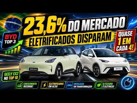 BYD Entra no Top 3 e Geely EX2 Surpreende Entre os Mais Vendidos