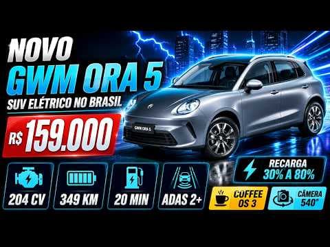 Novo GWM Ora 5: SUV elétrico barato tem 204 cv, 349 km de autonomia e muito equipamento