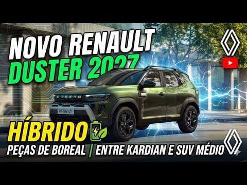 Novo Renault Duster 2027 híbrido surge com base do Boreal e mira o Brasil