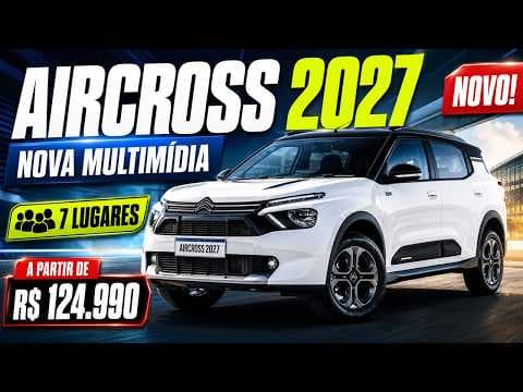 Novo Citroën Aircross 2027 ganha multimídia renovada e mais equipamentos