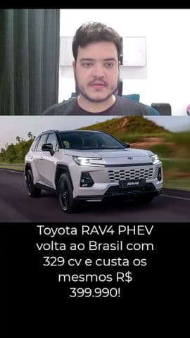 NOVO Toyota RAV4 PHEV chega com 329 cv, AWD e recarga rápida de 50 kW #toyota #rav4 #carro
