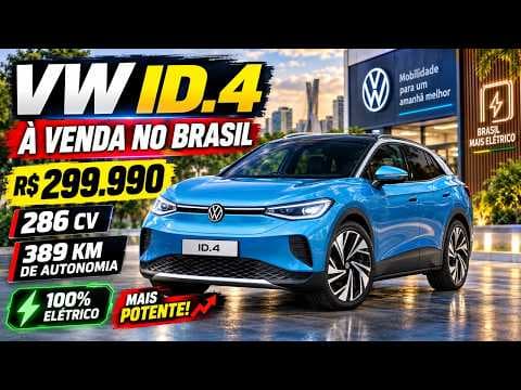 Novo VW ID.4 Pro chega por R$ 299.990 com 286 cv e 389 km de autonomia