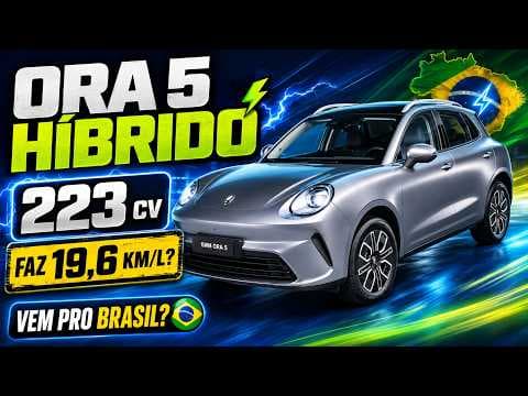 GWM Ora 5 híbrido estreia com 223 cv e pode ser produzido no Brasil