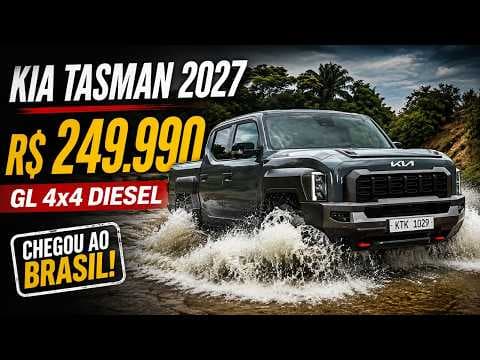 Kia Tasman 2027 chega por R$ 249.990 para enfrentar Hilux, Ranger e S10