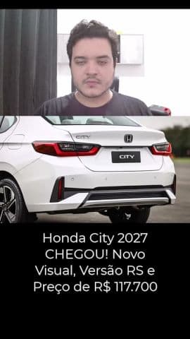 Honda City 2027 CHEGOU! Novo Visual, Versão RS e Preço de R$ 117.700 #honda #city2027 #hondacity