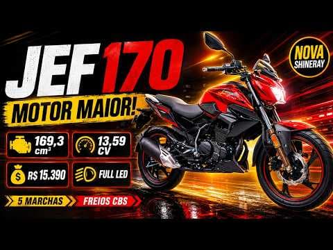 Nova Shineray JEF 170: mais potência, motor 170 cc e preço revelado #shineray #shinerayjef170