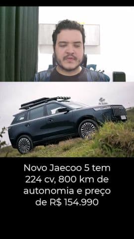 Novo Jaecoo 5 tem 224 cv, 800 km de autonomia e preço de R$ 154.990 #jaecoo5 #carrohibrido