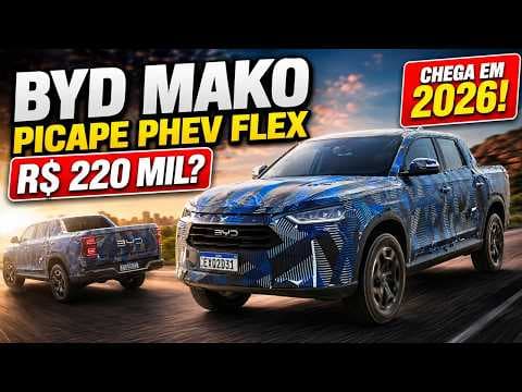 FLAGRA! BYD Mako chega em 2026 como picape híbrida PHEV FLEX