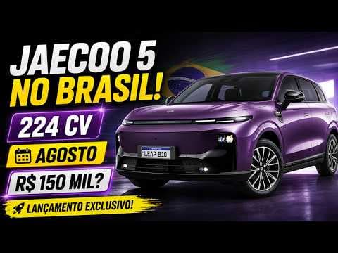 Novo Jaecoo 5 chega ao Brasil em agosto! SUV híbrido pode custar R$ 150 mil
