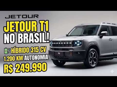 Jetour T1 chega ao Brasil: SUV híbrido plug-in promete 1.200 km de autonomia